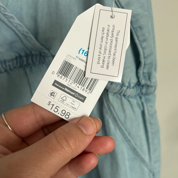 • NWT! Denim Tie Waist Dress • - Picture 5 of 11